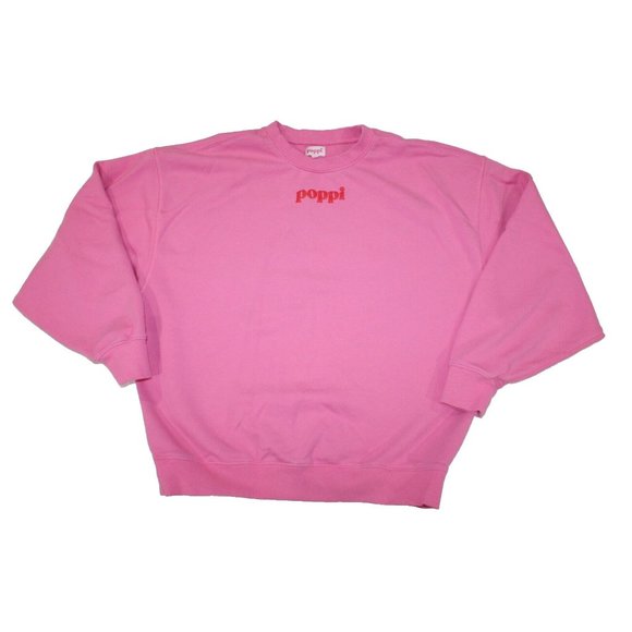 Poppi Soda Tops - Poppi Soda Crew Neck  Pullover Hoodie The Future Served Fresh Pink Medium